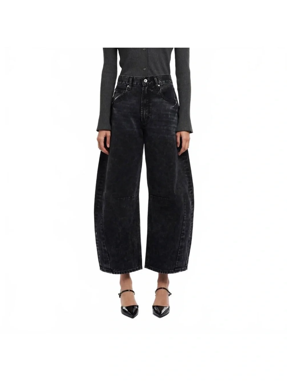 Bayeas Darted Super High Waist Barrel Jeans